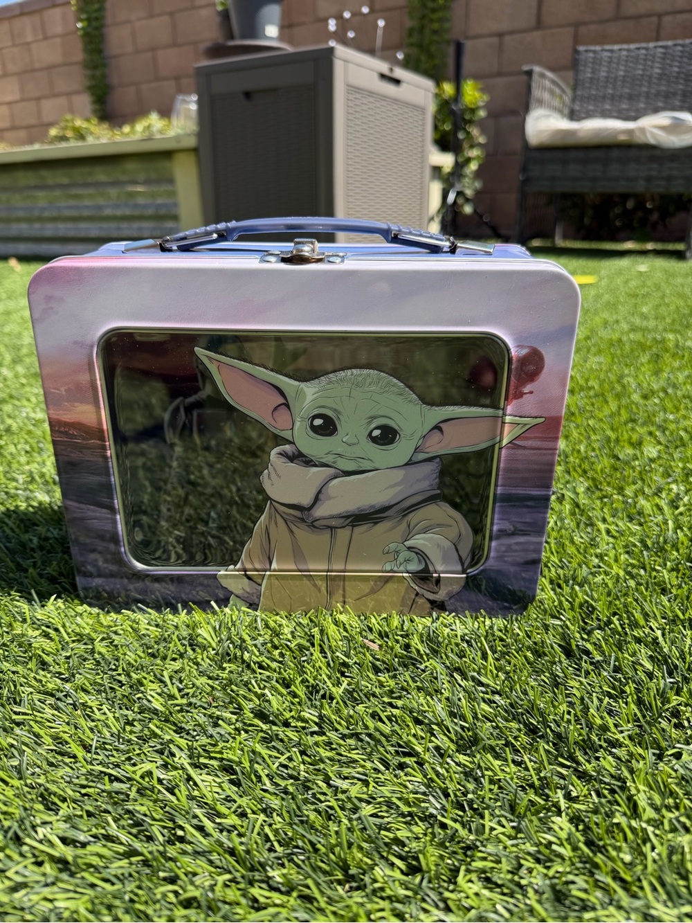 Star Wars Grogu Metal Lunch Box - Green and Blue